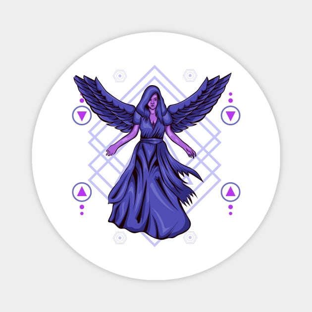 Dark Angel Sacred Geometry Magnet by Marciano Graphic